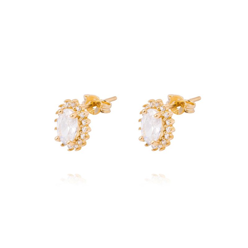 JB JOYAS BARON - Aros de Oro 18kt Circonita 6MM Oval