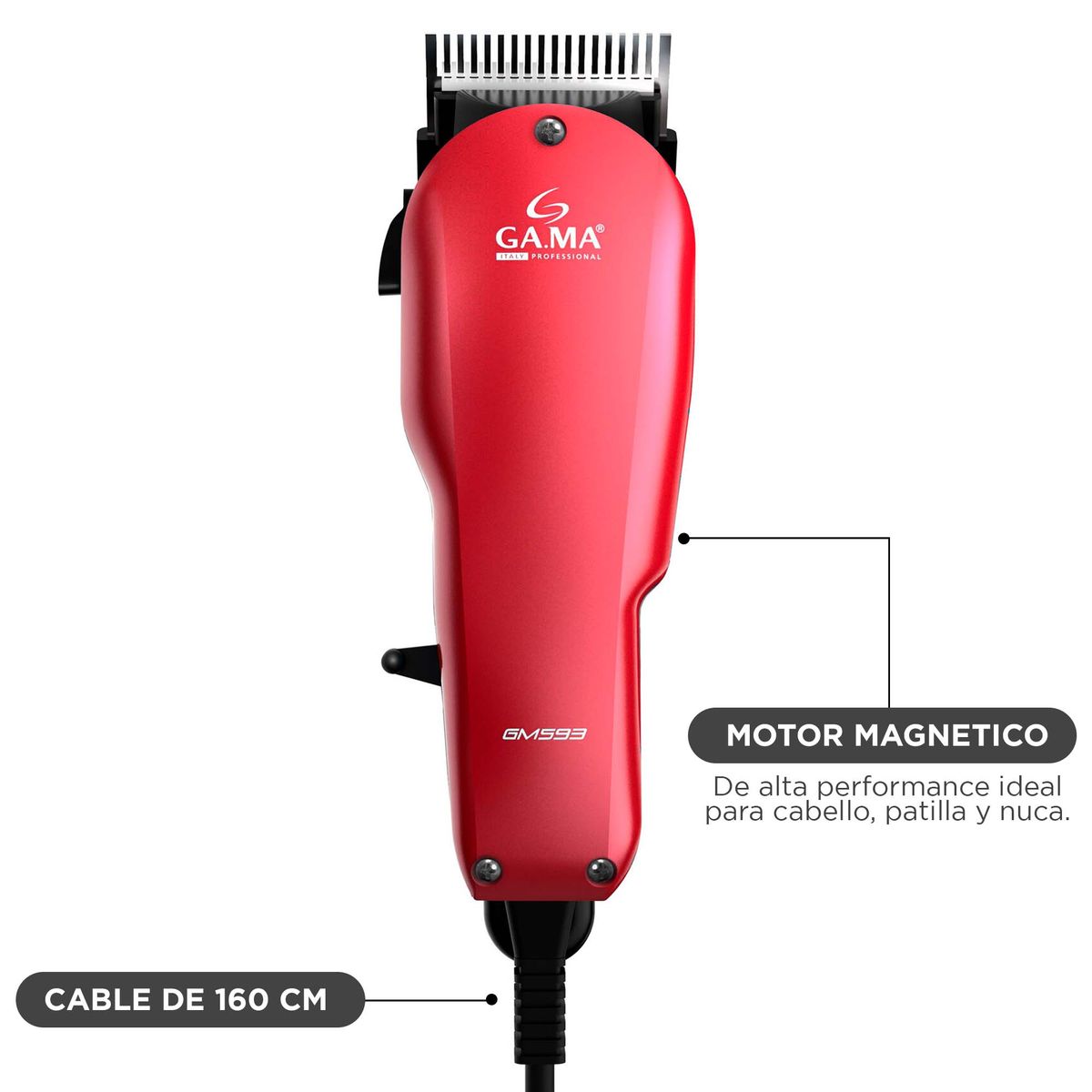 GAMA - Cortapelos Clipper Gama Gm593 24 Piezas Motor Magnético