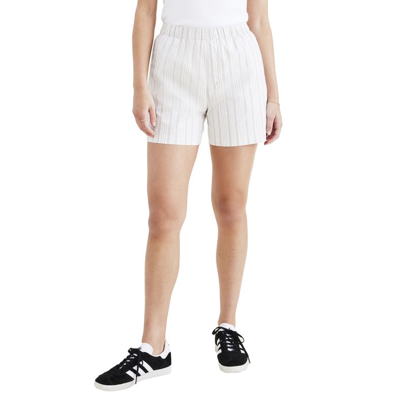 DOCKERS - Short Mujer Weekend Pull On Blanco con Rayas Dockers