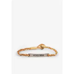 SCALPERS - Pulsera Trenzada Grabado Brown