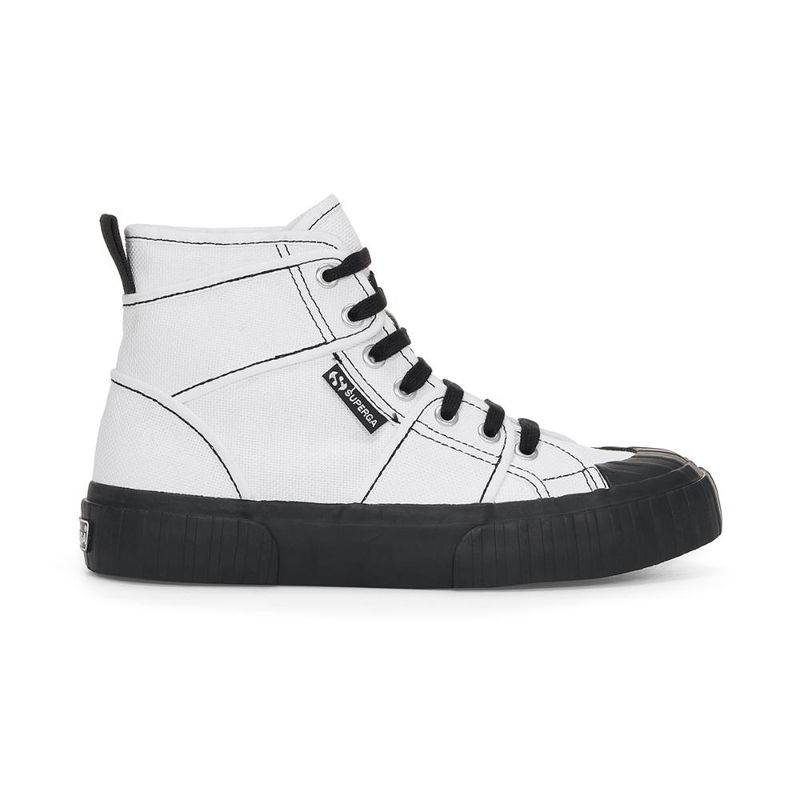 SUPERGA - Zapatilla 2696 Stripe Cl Panels White Black - Blanco