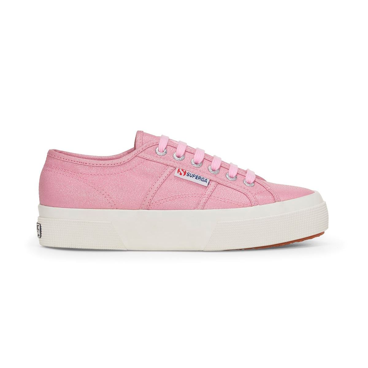 SUPERGA - Zapatilla 2740 Platform Lame Pink Nose F Avorio