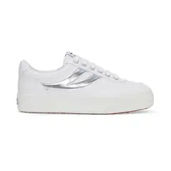 SUPERGA - Zapatilla 2740 Platform Blocks Mirror Synthetic White Silver - Blanco