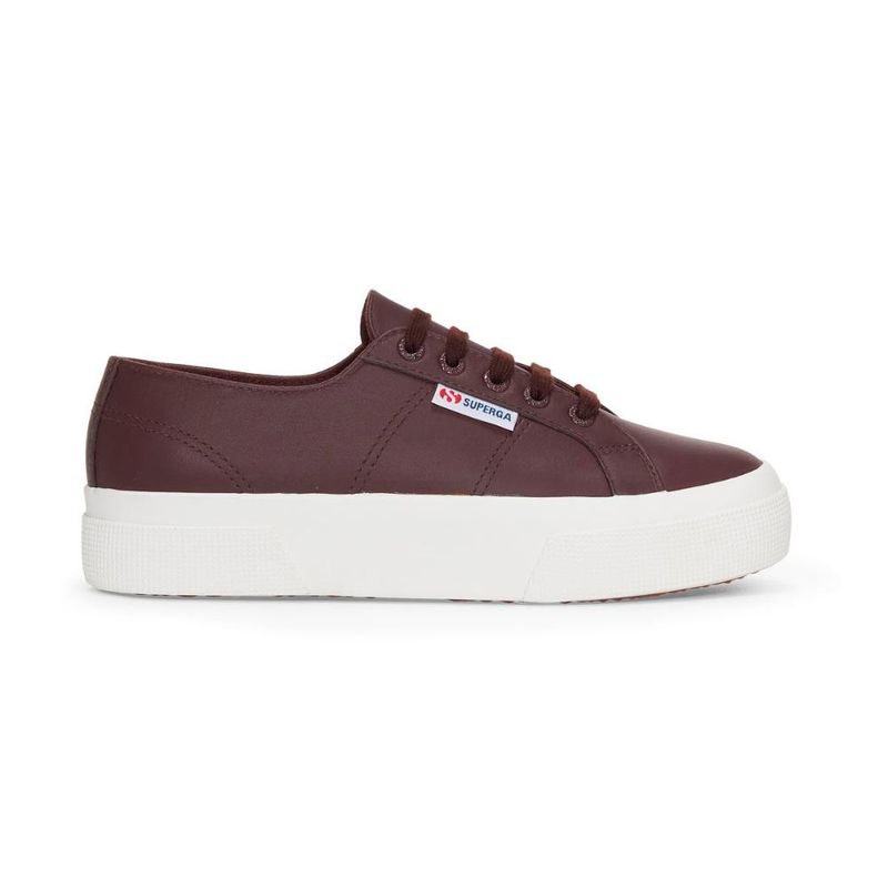 SUPERGA - Zapatilla 2740 Platform Nappa Brown Dark F Avorio - Café