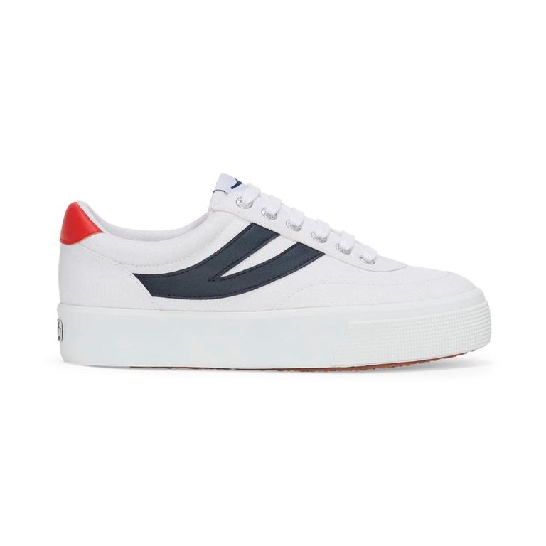 Zapatilla 2740 Platform Block White Navy Red - Blanco