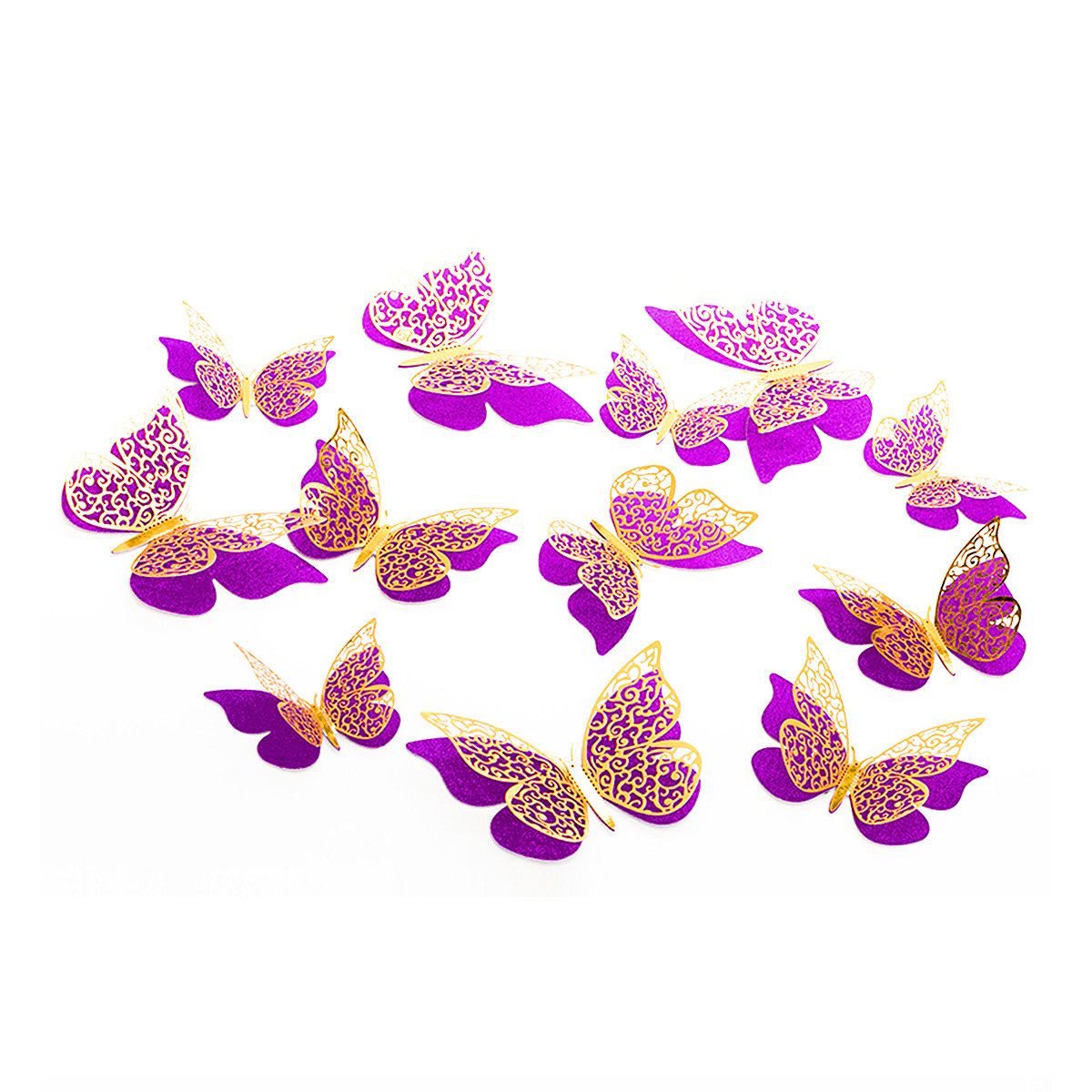 GENERICO - DECO MARIPOSAS MORADO X12 UNI