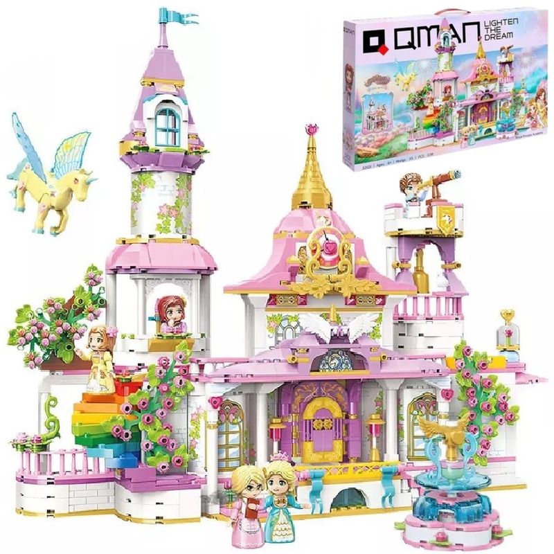 JUGUETON - Castillo Princesa Flores Unicornio Bloques Construcción
