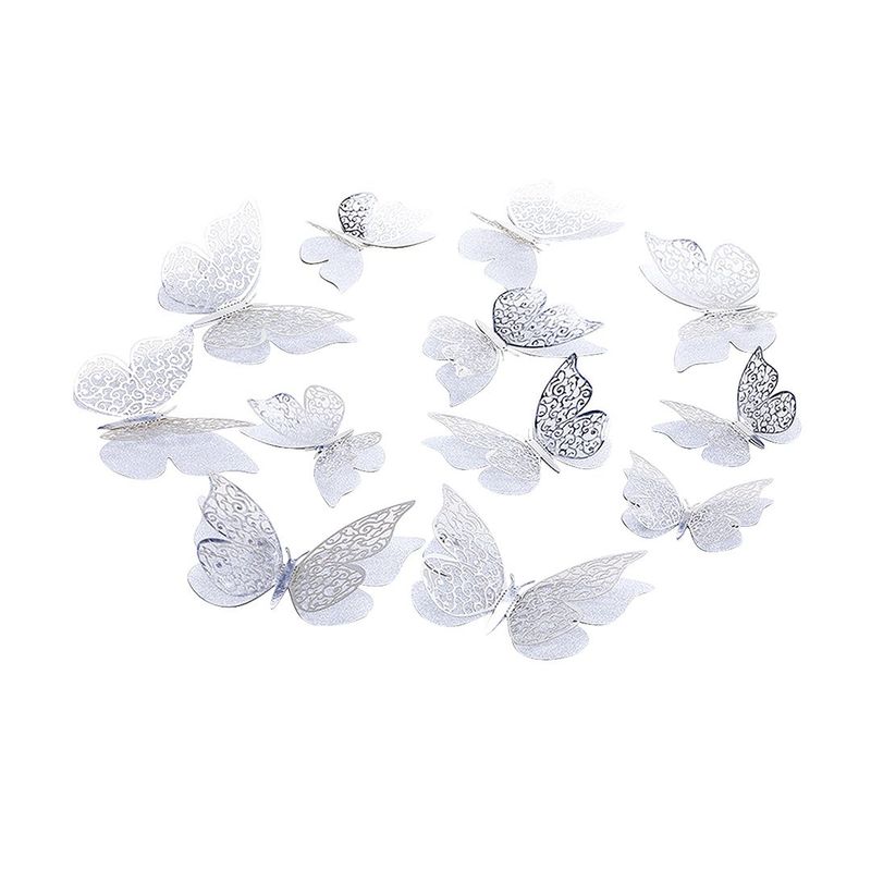 GENERICO - DECO MARIPOSAS PLATEADO X12 UNI