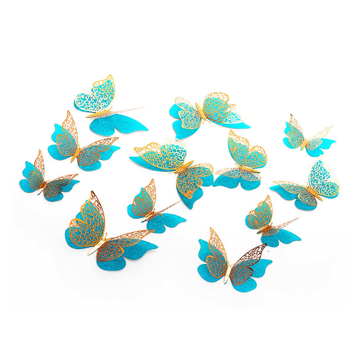 GENERICO - DECO MARIPOSAS TURQUESA X12 UNI