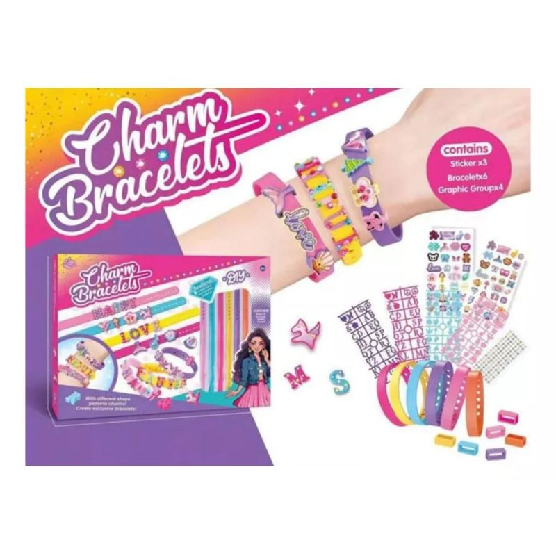 GENERICO - Set De 6 Pulseras Con Accesorios Para Niñas