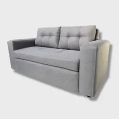 FLOBAL - Sillon Sofa Florencia 3 Cuerpos Tela Gris Repelente a Liquidos