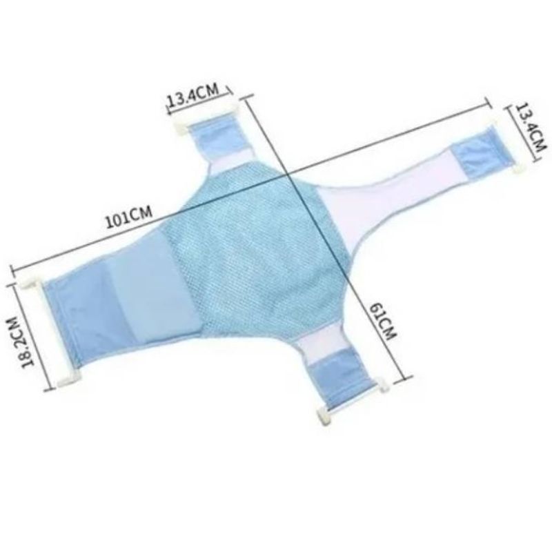 GENERICO - Hamaca Malla Para Bañera Tina De Bebe 4 Puntas Celeste