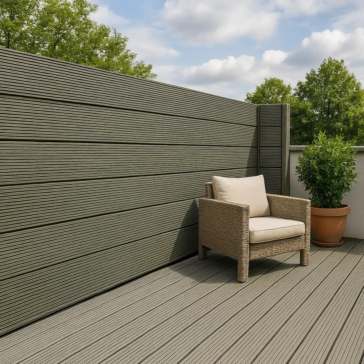 KLIK - Pack de 5 Muros Separador Divisor WPC Color Verde