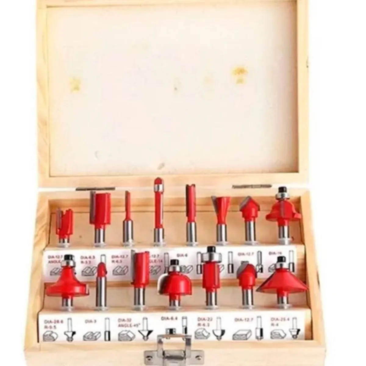 GENERICO - Brocas Fresas Madera Router 15 Pcs 6.35mm 1/4