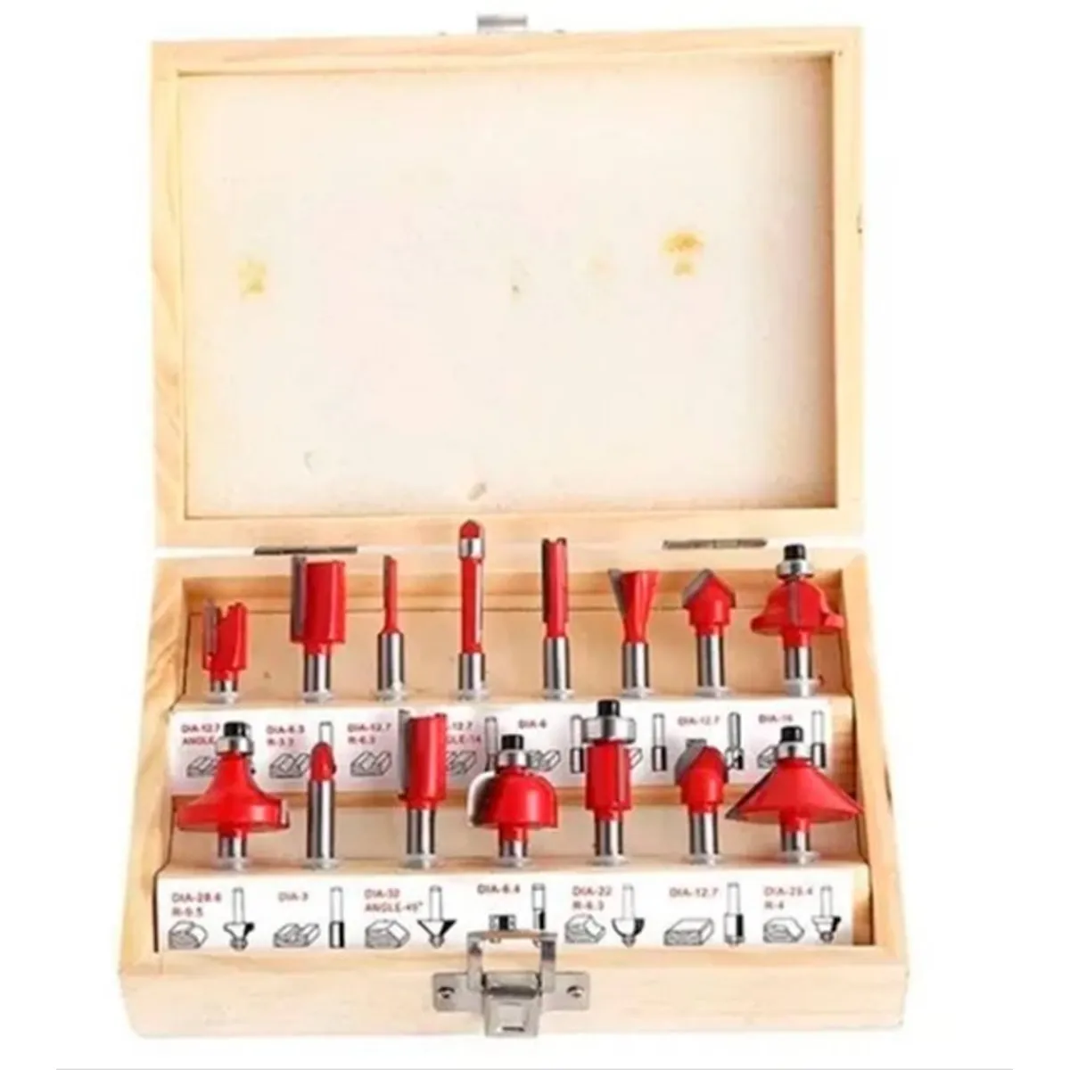 GENERICO - Brocas Fresas Madera Router 15 Pcs 6.35mm 1/4