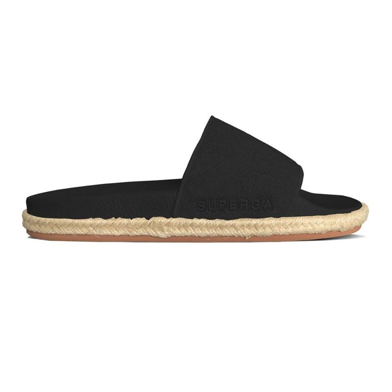 SUPERGA - Sandalia 1908 Slides Organic Canvas Rope Black Superga - Negro