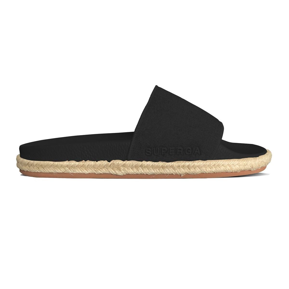 SUPERGA - Sandalia 1908 Slides Organic Canvas Rope Black Superga