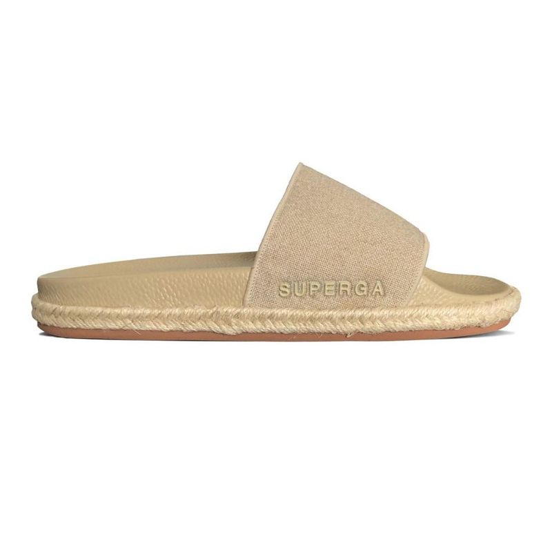 SUPERGA - Sandalia 1908 Slides Organic Canvas Rope Eclipta Madagascar Almond Superga - Beige