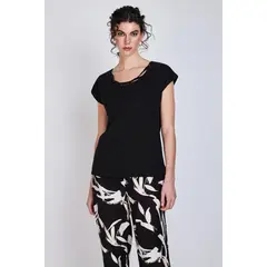 ECLIPSE CHILE - Polera Detalles Escote Bernardita Negro Woman by Eclipse WOMAN BY ECLIPSE