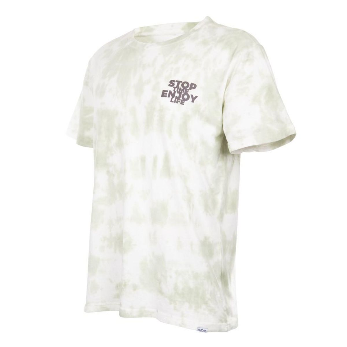 NIXON - Polera Verde tyedie Stop Time Enjoy Life Nixon