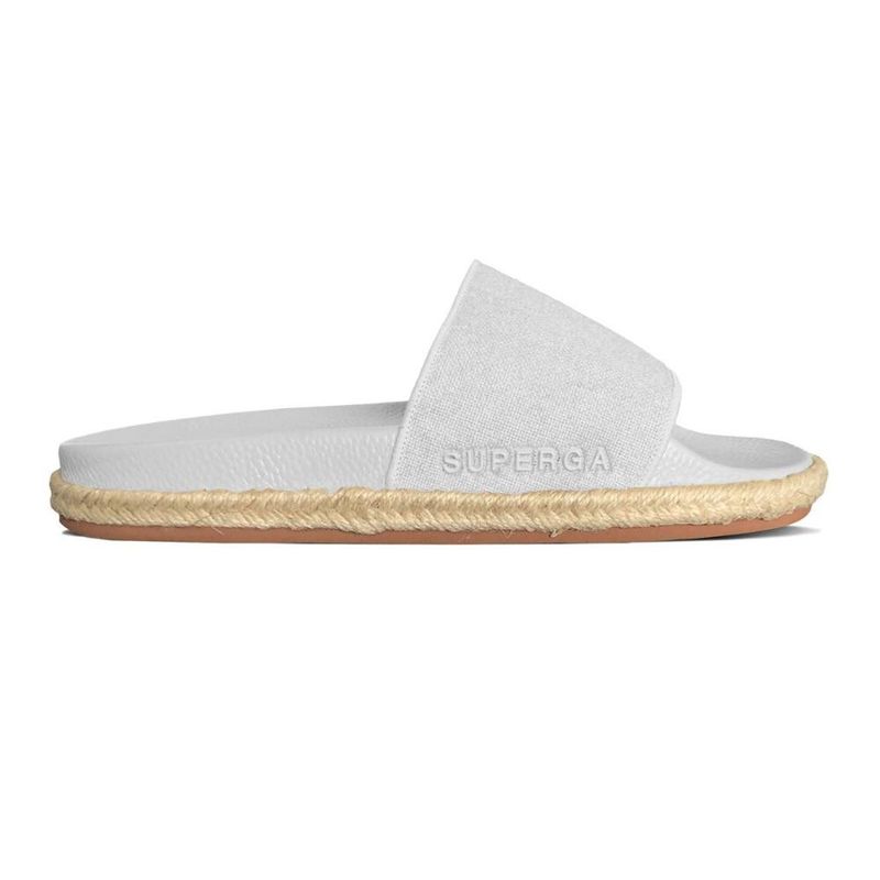 SUPERGA - Sandalia 1908 Slides Organic Canvas Rope White Superga - Blanco