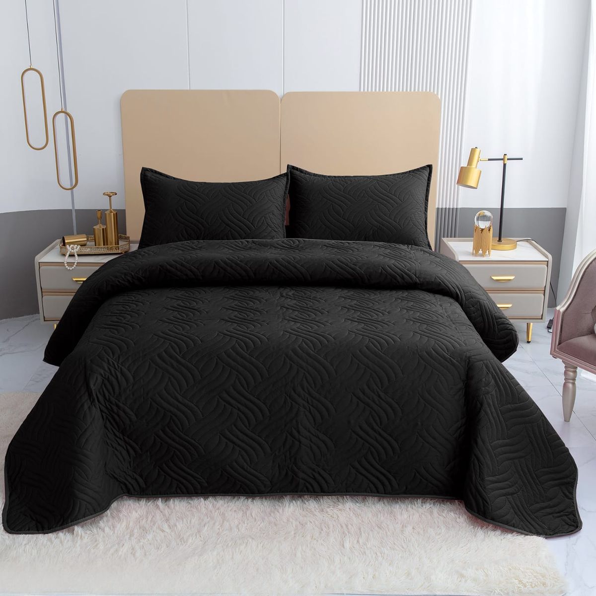 GENERICO - Cubrecamas quilt verano Liso color 2 plazas