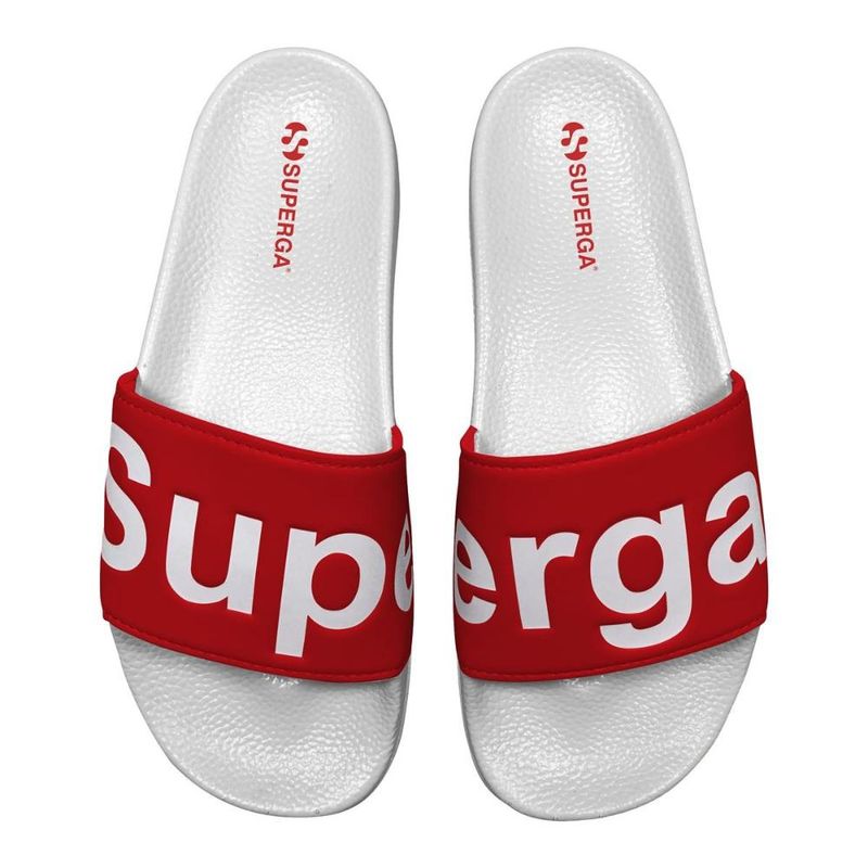SUPERGA - Sandalia 1908 Slides Polysoft White Red Superga - Blanco