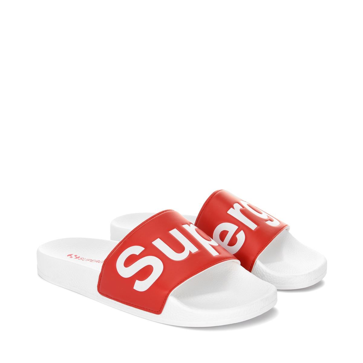 SUPERGA - Sandalia 1908 Slides Polysoft White Red Superga