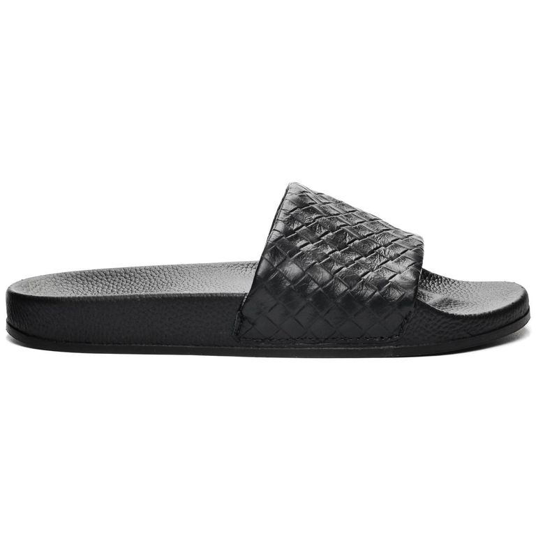 Sandalia 1908 Slides Woven Leather Black