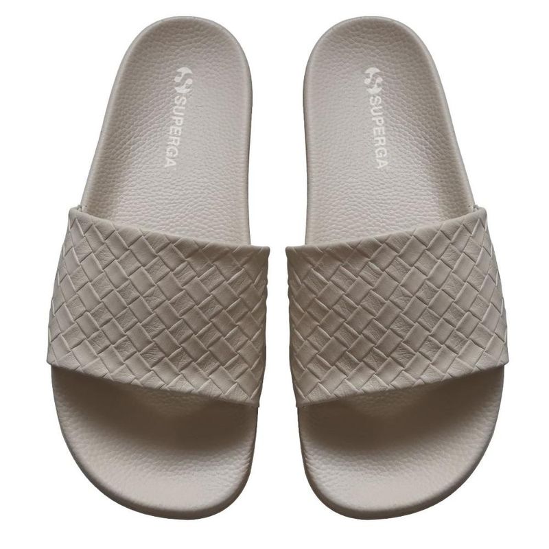 SUPERGA - Sandalia 1908 Slides Woven Leather White Avorio Superga - Beige