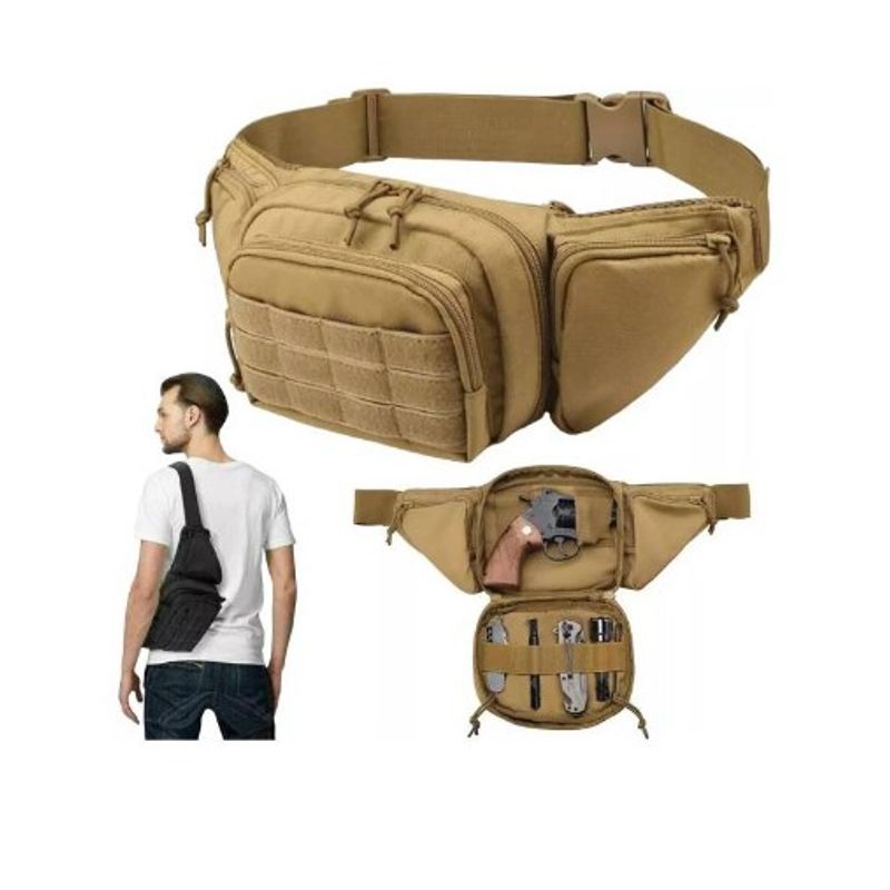 GENERICO - Riñonera Tactica Porta Arma Banano Porta Pistola Oculta