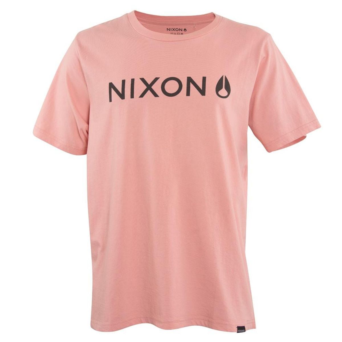 NIXON - Polera Men Pink Logo Front Black