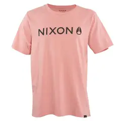NIXON - Polera Men Pink Logo Front Black - Rosa