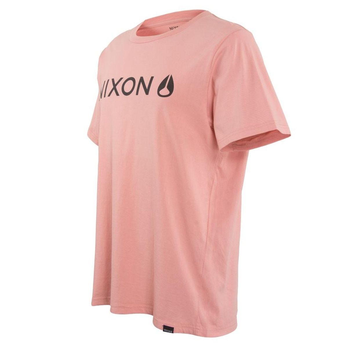 NIXON - Polera Men Pink Logo Front Black