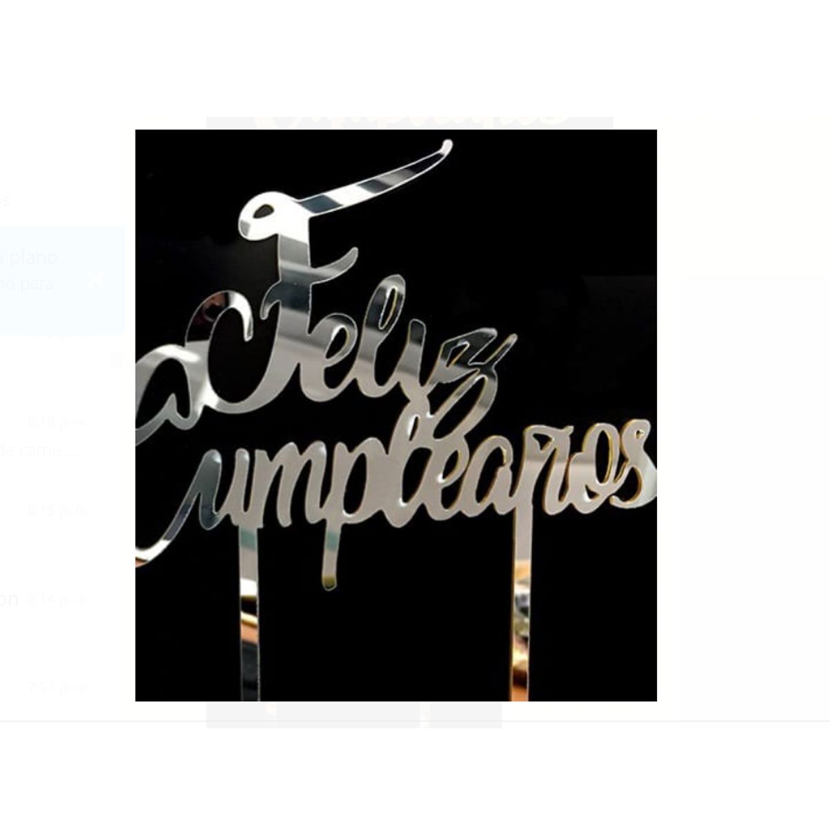 GENERICO - DECO TORTA ACRILICO FC PLATEADO X1 UNI