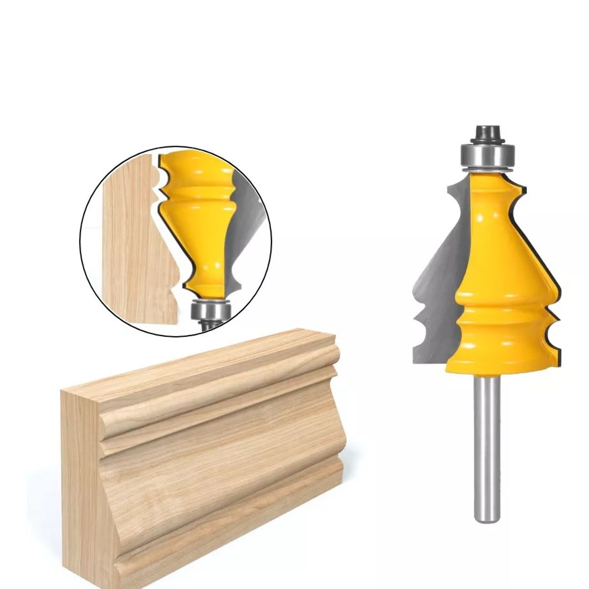 GENERICO - Fresa Madera Para Moldura Zócalo Marcos Vástago  ¼  X 45.mm