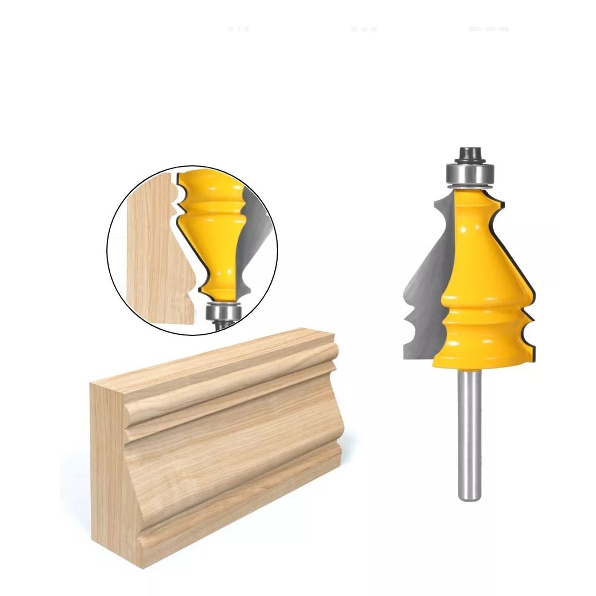 GENERICO - Fresa Madera Para Moldura Zócalo Marcos Vástago  ¼  X 45.mm