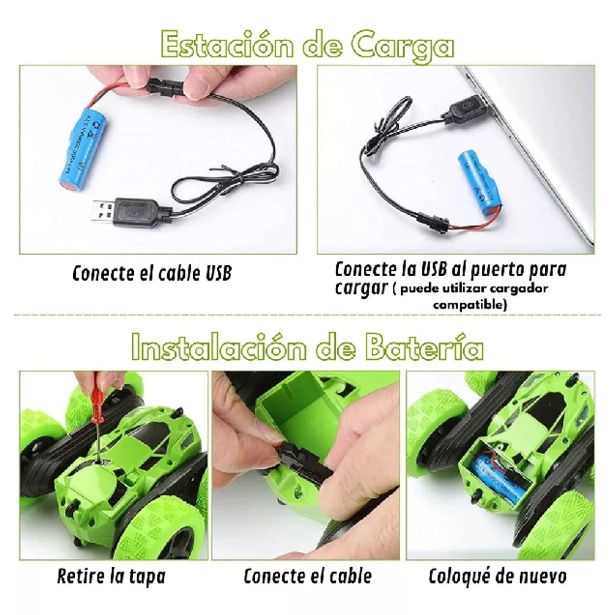 GENERICO - Auto Loco 360 Acrobatico Control Remoto Stunt Rc Recargable