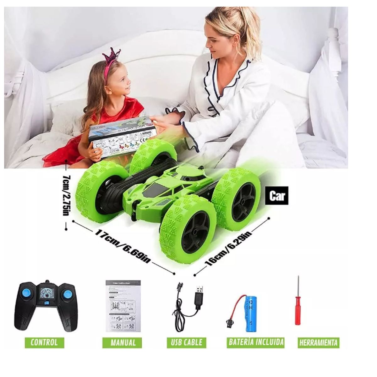 GENERICO - Auto Loco 360 Acrobatico Control Remoto Stunt Rc Recargable