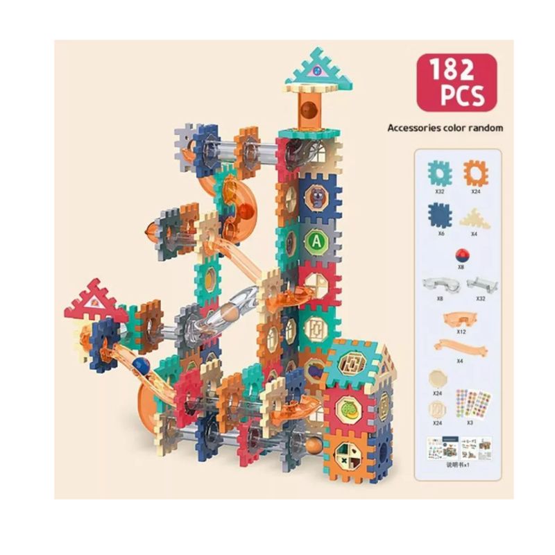GENERICO - Kit Bloques De Construcción Toboganes 182 Piezas