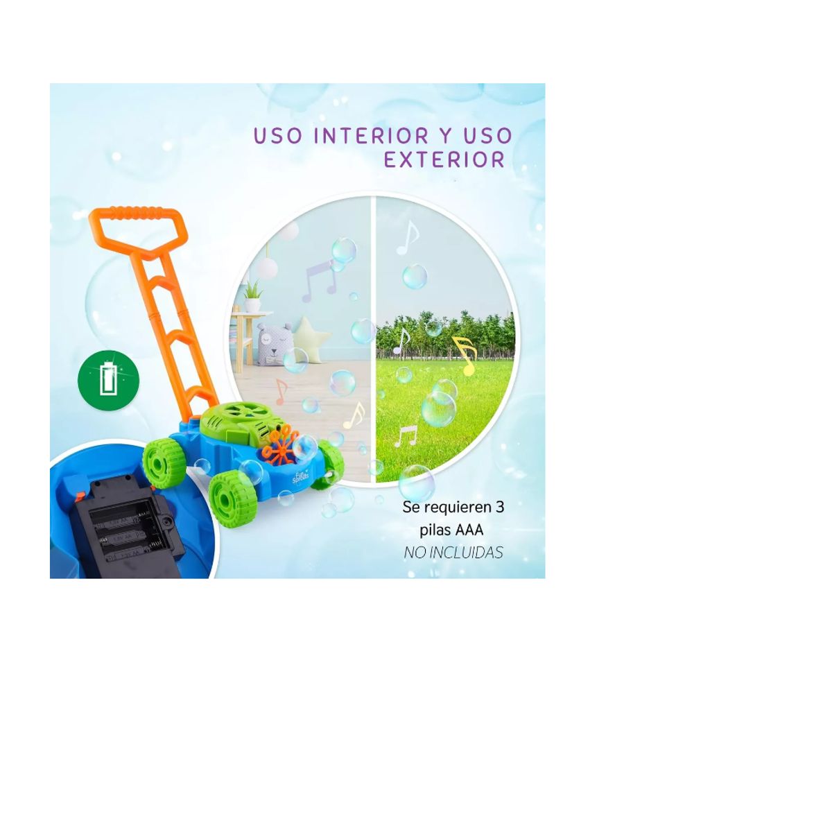 GENERICO - Cortacesped Maquina De Burbujas Niños Juguete Electrica