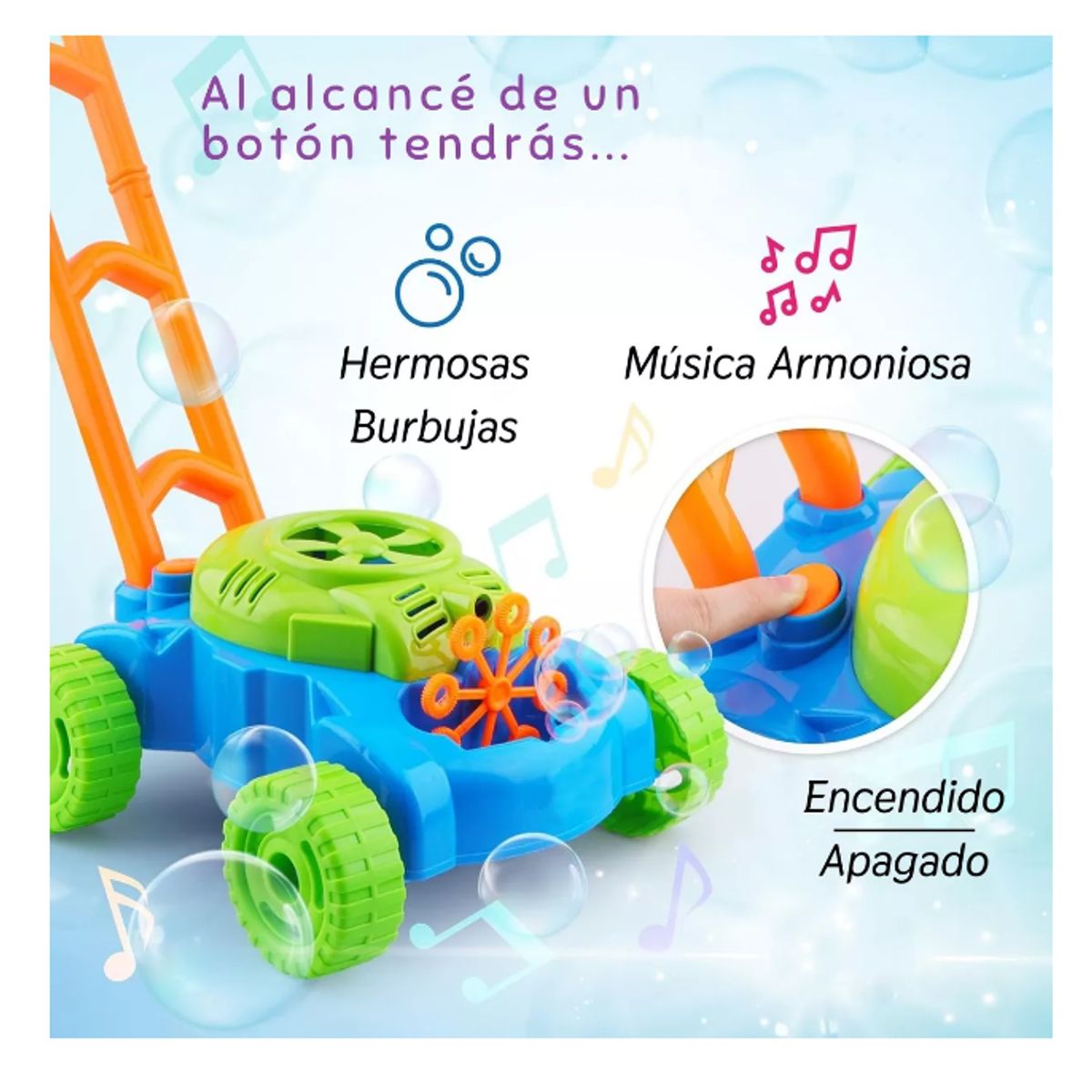 GENERICO - Cortacesped Maquina De Burbujas Niños Juguete Electrica