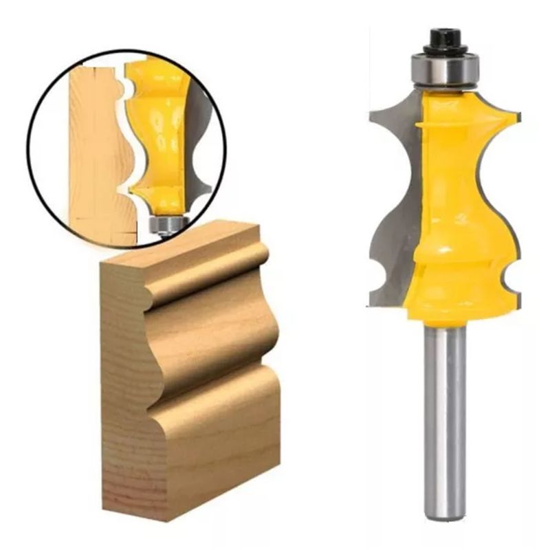 GENERICO - Fresa Madera Para  Moldura Zócalo Marcos Vástago  ¼ X 41.5 mm