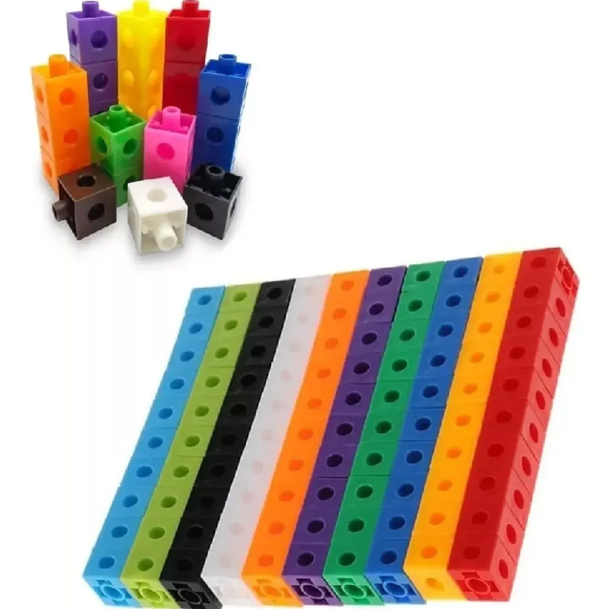 GENERICO - 100 Cubos De Encaje Unifix - Matemáticas - Método Singapur