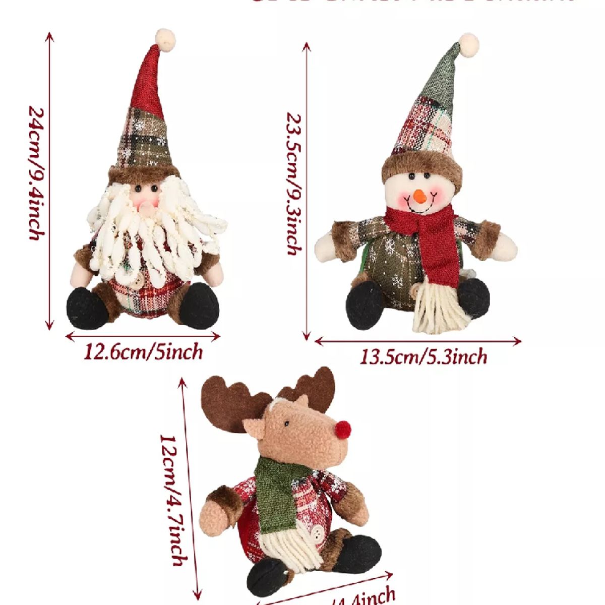 GENERICO - 3 Figuras De Dibujos Animados Navideños Decoración Navideña