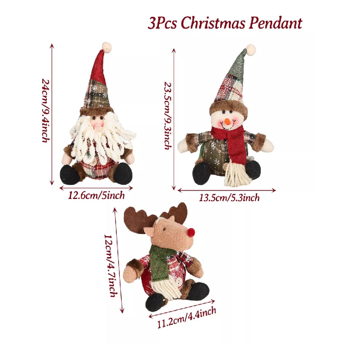 GENERICO - 3 Figuras De Dibujos Animados Navideños Decoración Navideña