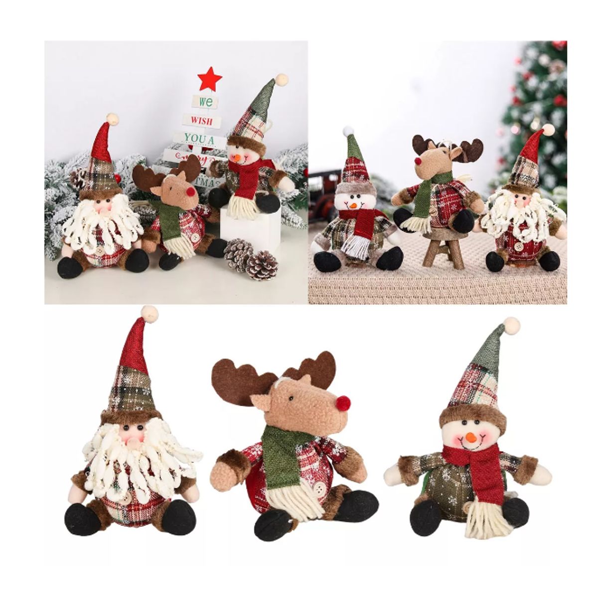 GENERICO - 3 Figuras De Dibujos Animados Navideños Decoración Navideña