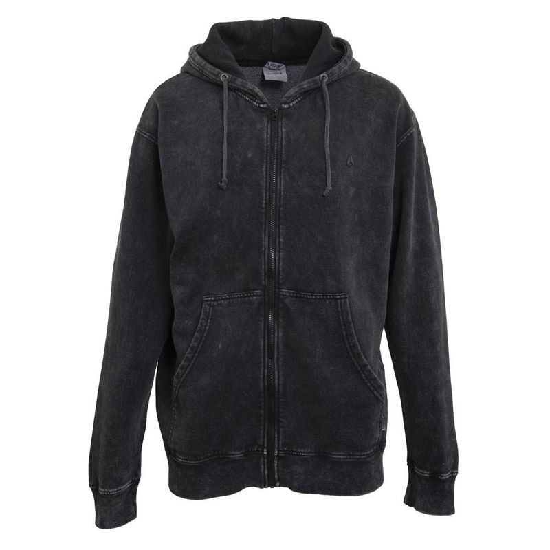 NIXON - Polerón Zipper Men Black Logo Back Rainbow - Negro