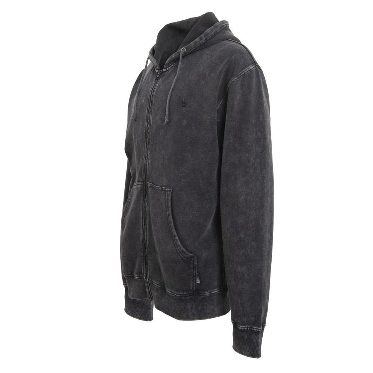 NIXON - Polerón Zipper Men Black Logo Back Rainbow