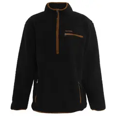 NIXON - Poleron Men Sherpa Half Zip Black Brown - Negro